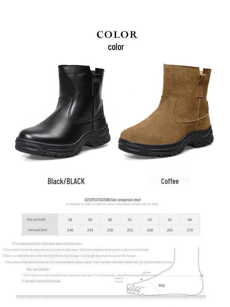 Unisex Winter Fur-Lined Waterproof Slip-On Snow Boots
