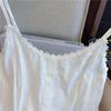 Elegant Summer 2025 White Spaghetti Strap Cinched Dress