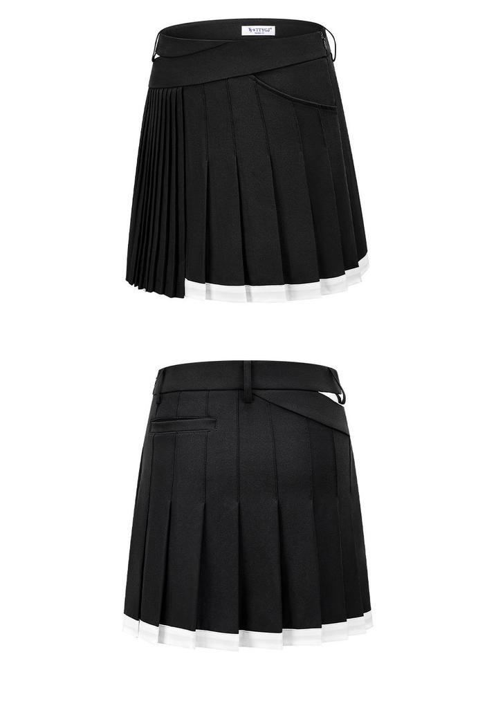 Women's High Waist Pleated Tennis Skirt with Anti-Exposure Lining - Summer Slimming Outdoor Sports Skirt