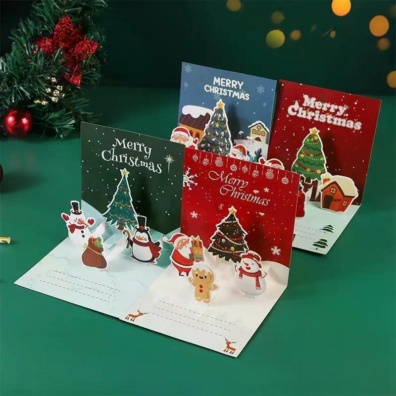3D Weihnachtskarten zum Falten Frohe Weihnachten Beste Wünsche Karte Weihnachtsgeschenk für Neujahrssegen Dankes-Postkarte Dekoration