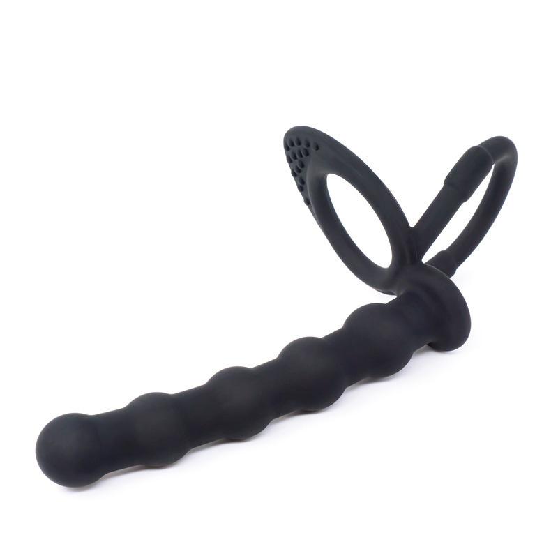 Double Penetration Anal Plug Sex Toys For Men & Women Dildo Penis Butt Plug Anal Beads & Cock Ring for Delay Ejaculation Lasting