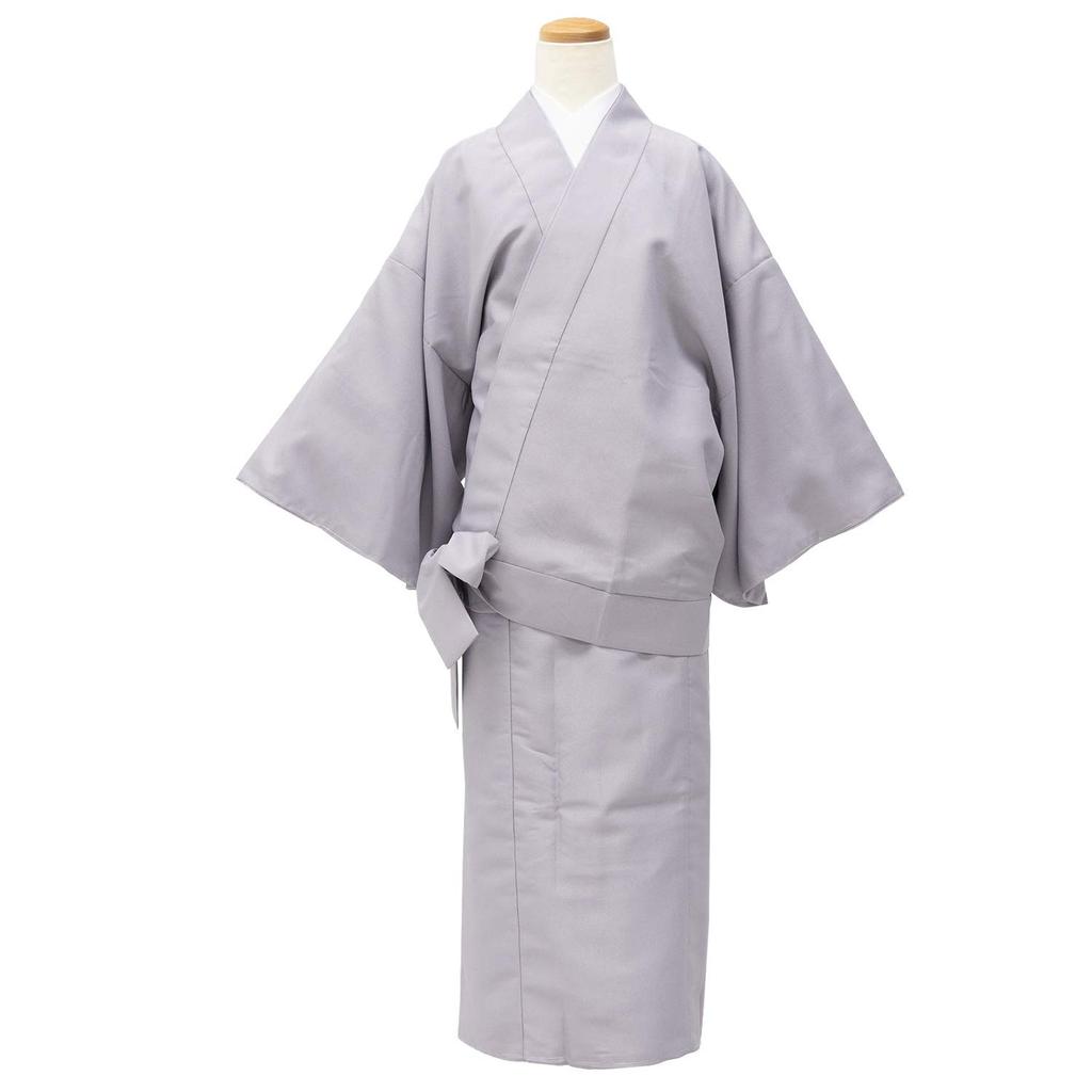Solid Crepe White [KYOETSU] Kimono, waschbar, zweiteiliger Kimono, Ärmel, Farbe, Stoff, Damen (M, Rat)