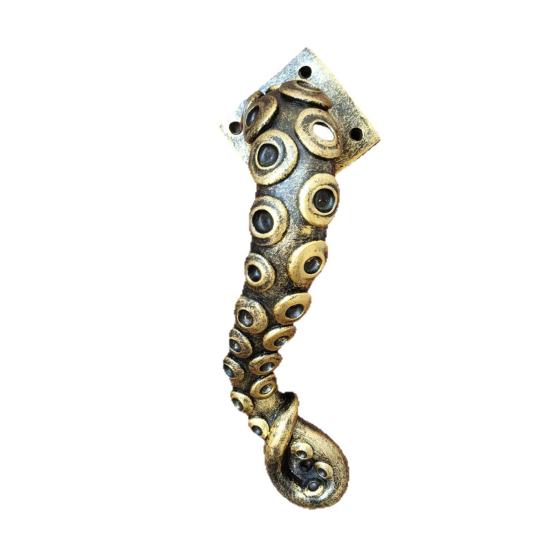 Klamka do drzwi Ośmiornica – Unikalny design macki, Wytrzymała rączka, 21 cm * 7 cm Wykończenie brązowe Ręcznie wykonana z 4 śrubami do drzwi szuflad