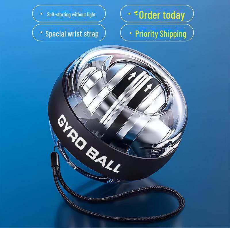 

Автоматичний безшумний металевий м яч для зап ястя: Фітнес-гіроскоп із п’ятиступеневою зміною кольору для тренування рук і зняття стресу self-starting without light чорний