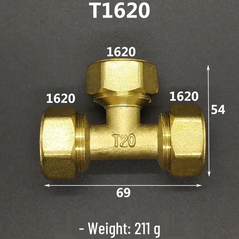 Aluminium-Kunststoffrohr Kupfer T-Stück Fitting: Reduziergewindegrößen 1216, 1418, 1620, 2025, 2632, 4, 6 Punkte.