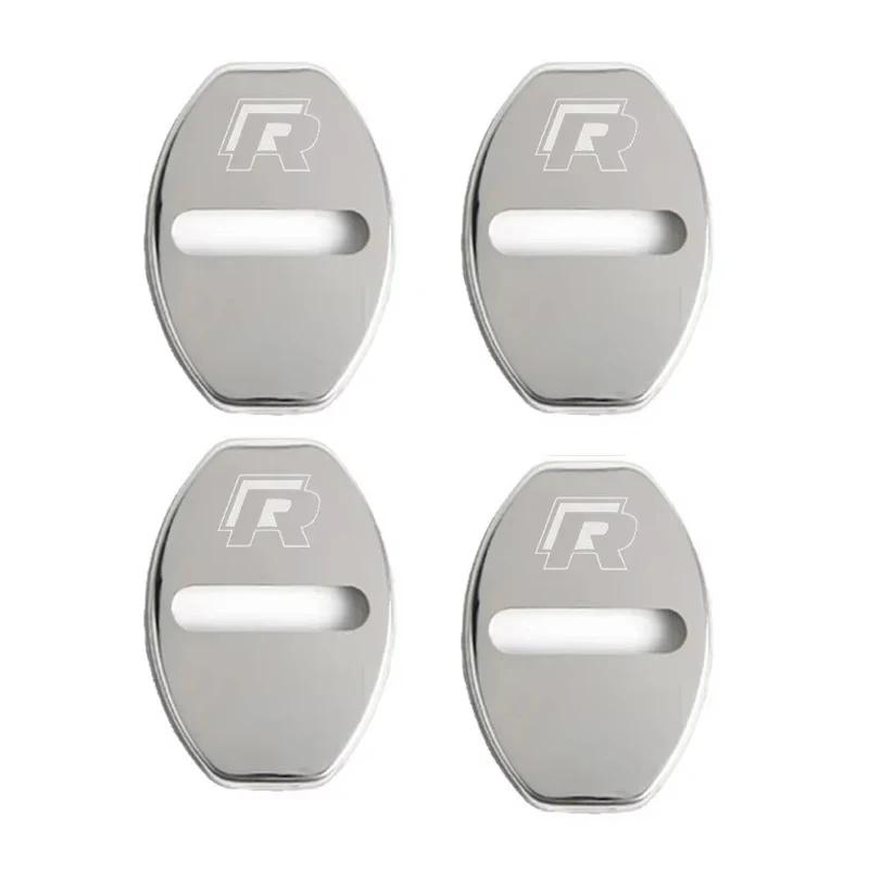 

2026 Hot Sticker Car Door Lock Buckle Protective Cover for Volkswagen Rline GTI Logo Golf 5 6 7 Polo Jetta Beetle CC Tiguan Toua