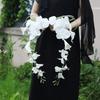 Artificial Silk Flower Bouquet for Bride with Realistic Looking Handheld Bouquet for Engagement Anniversaries Parties