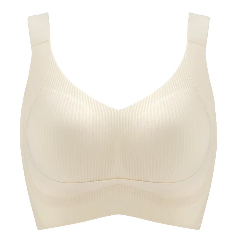 Large size underwear, women's fat mm, large breasts show small, seamless gathering, full cup bra, no steel ring to close secondary breasts
