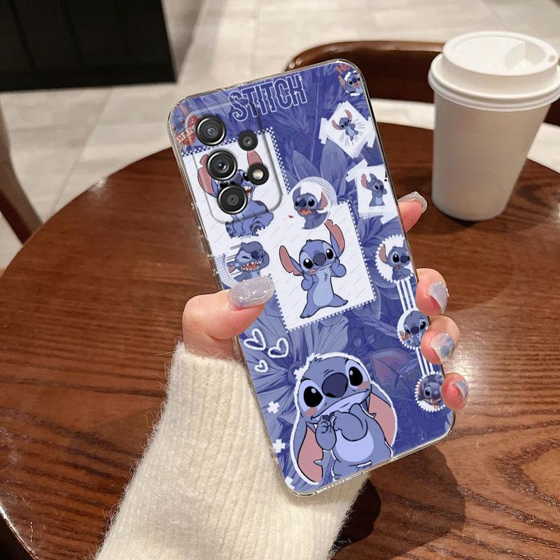 Klare Hülle für Samsung Galaxy A57 A37 A56 A36 A55 A54 A35 A26 A07 A17 A16 A06 A34 A15 Hülle Blau Pink Engel Lilo-Stitch Cartoon