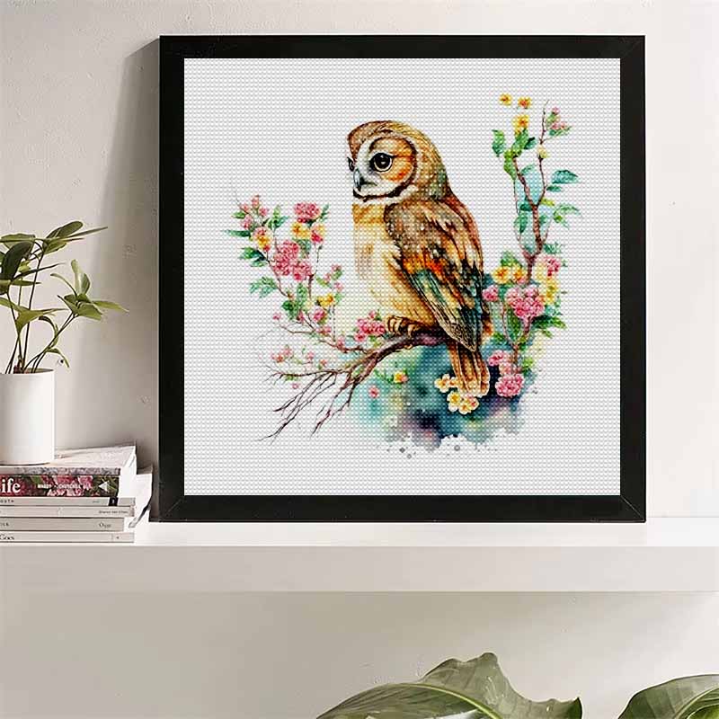 New Arrival 5D DIY Full Circle Diamond Painting "Painted Owl" Embroidery Cross Stitch Home Decor Gift