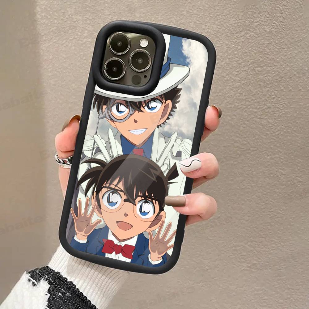 Detective Conan CARTOON For IPhone 17 Pro Max 16 15 14 13 12 11 Plus Black Soft Phone Cover
