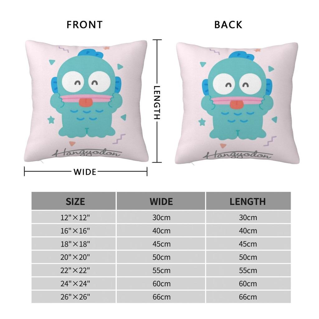 Hangyodon Cartoon Pillowcase Double-Sided Printing Polyester Cushion Cover Gift Throw Pillow Case Cover Home 18''