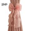 Boho Curtain Holders French Silky Bow Tieback, Window Ties Decorative Tieback Backs, Drape Holdbacks for Home Bedroom Tie Backs