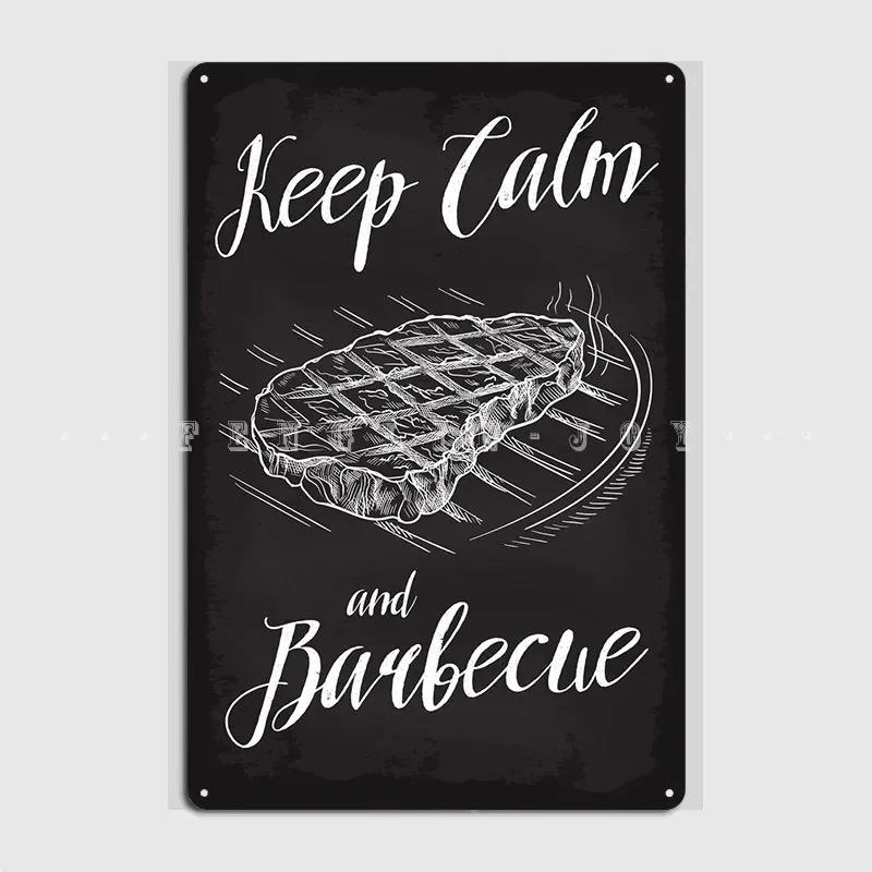 Keep Calm And Barbecue Metal Plaque Poster Wall Cave Club Bar Retro Plaques Tin Sign Posters