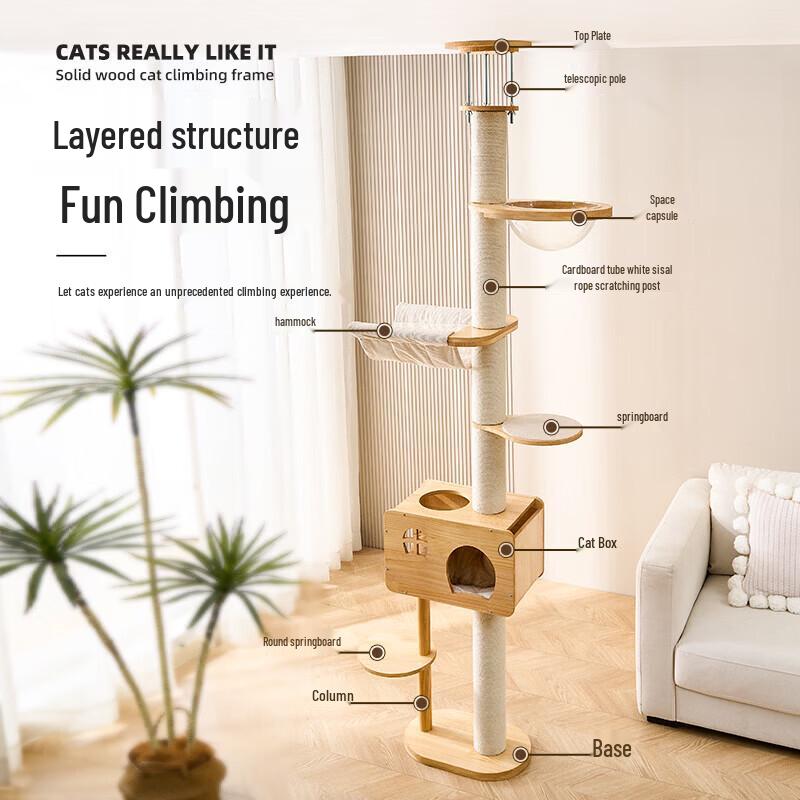 Miaolisi Multi-layer Cat Condo with Sky Pillar