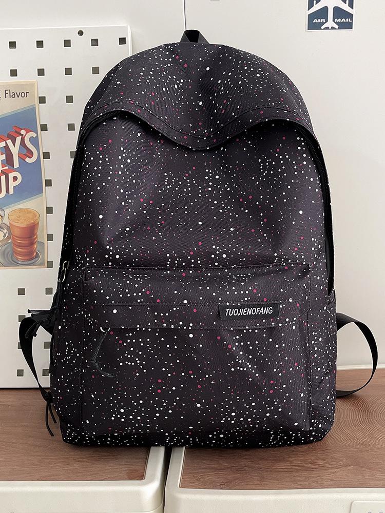 Trendy Starry Tie-Dye Polka Dot Student Backpack for Junior & High School