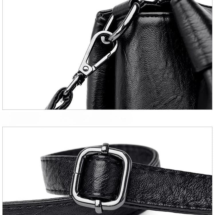 Weiche Leder-Umhängetasche mit mehreren Fächern für Damen