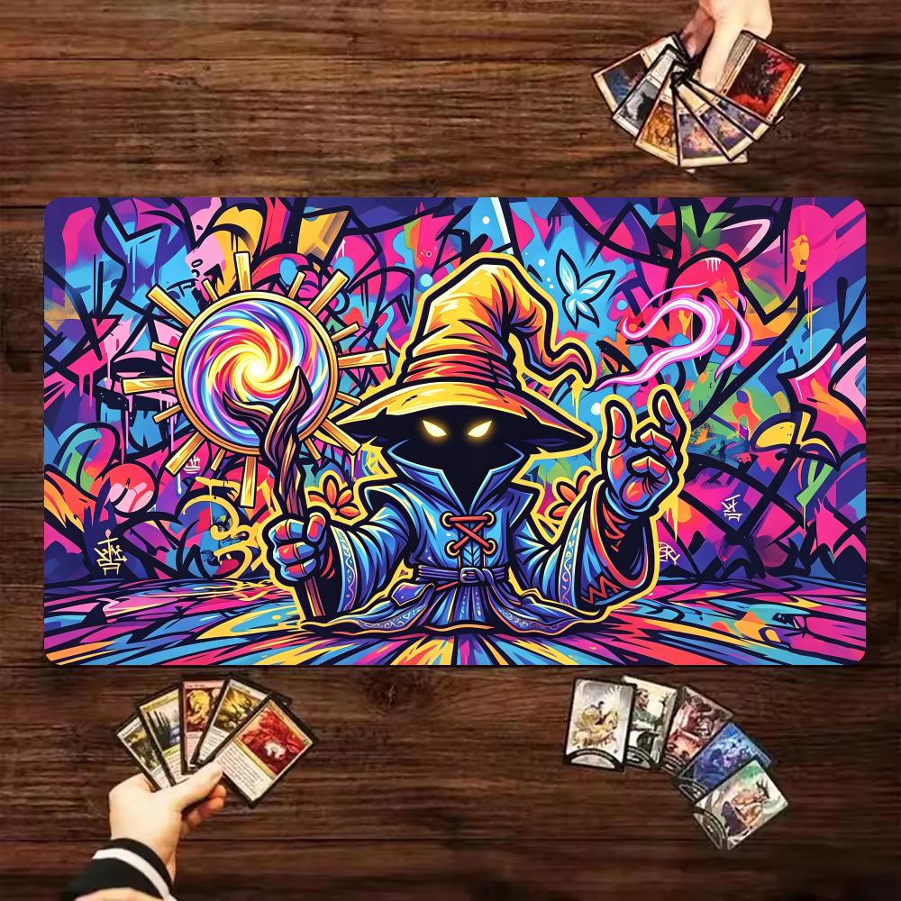 Mysterious Wizard MTG&TCG Tabletop Game Mat Magic Party Playmat Durable Rubber for Games 35X60cm Mouse Pad PC Offices Desk Mats