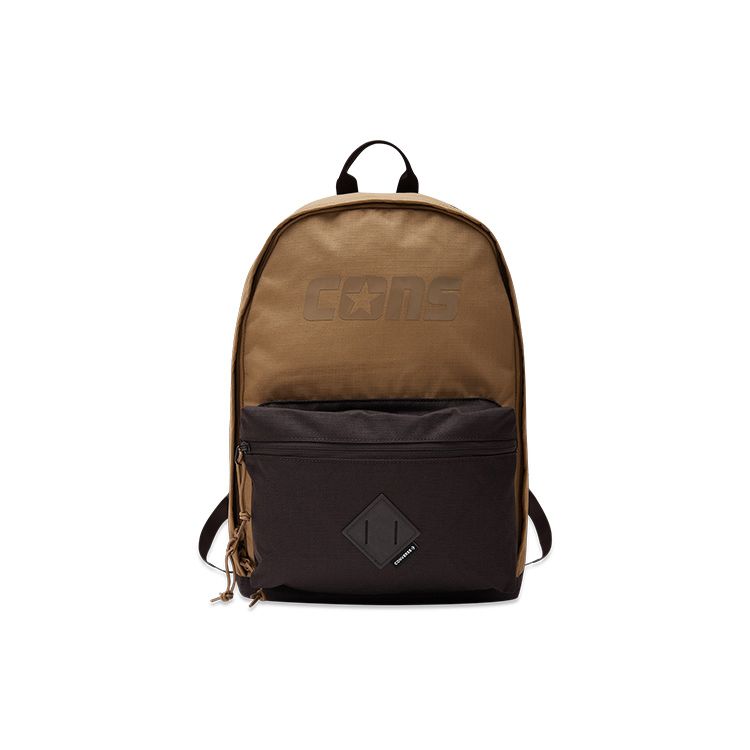 Converse Fashion Casual Color Block Large Capacity Zipper Closure Polyester Backpack Unisex Backpack Brown 10023806260 Brown
