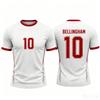 England Fußballtrikot 3D-Druck St. Georgskreuz Unisex #10 Bellingham Fan Kurzarm Spieltag Lässiges Sport-T-Shirt Sportbekleidung