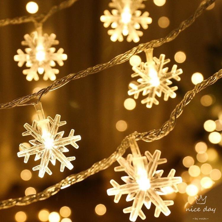 20ft 4040 LED lights,Indoor LED Star Snowflake Christmas Lights Fairy String EID Decorations for Home Holiday Lighting Ornaments