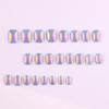 NAKHI Chrome Press On Nails 24 PCS Reusable Square Fake Nails Glossy Aurora Stick On Nails Full Cover Artificial Nails for Women & Girls Salon Fin