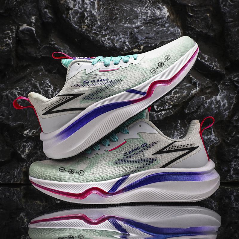 Carbon board running shoes racing marathon soft-soled running shoes men's summer fly-woven mesh breathable men's and women's couple sports shoes