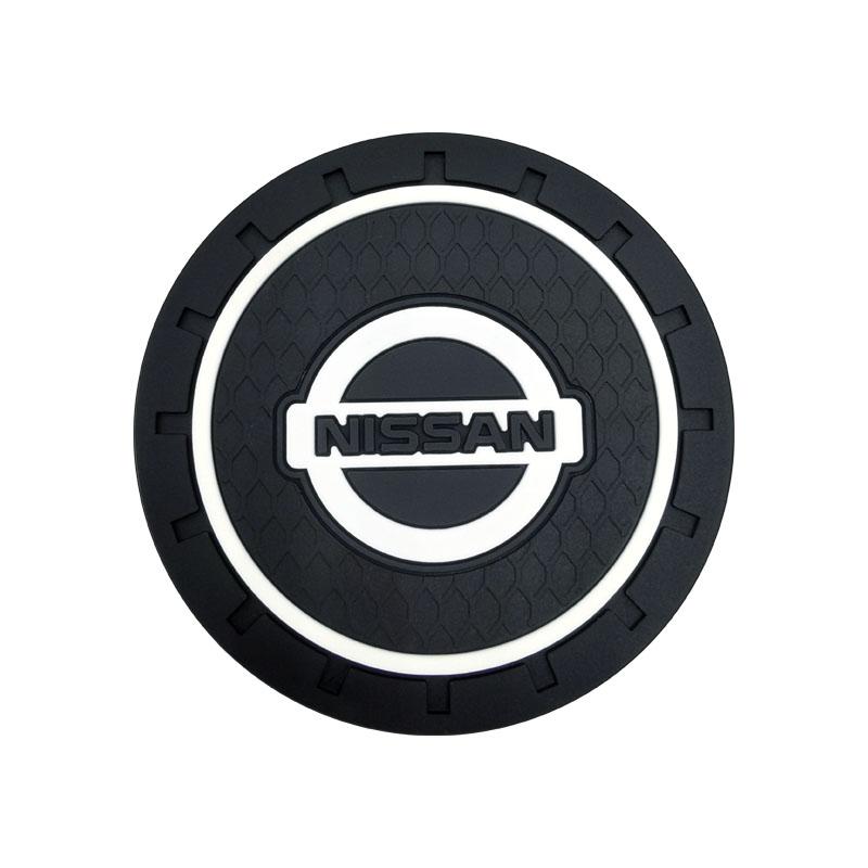 2Pcs Car Anti Slip Coaster Anti-noise Water Cup Pad Cushion Car Styling For Nissan Nismo X-trail Almera Qashqai Tiida Teana