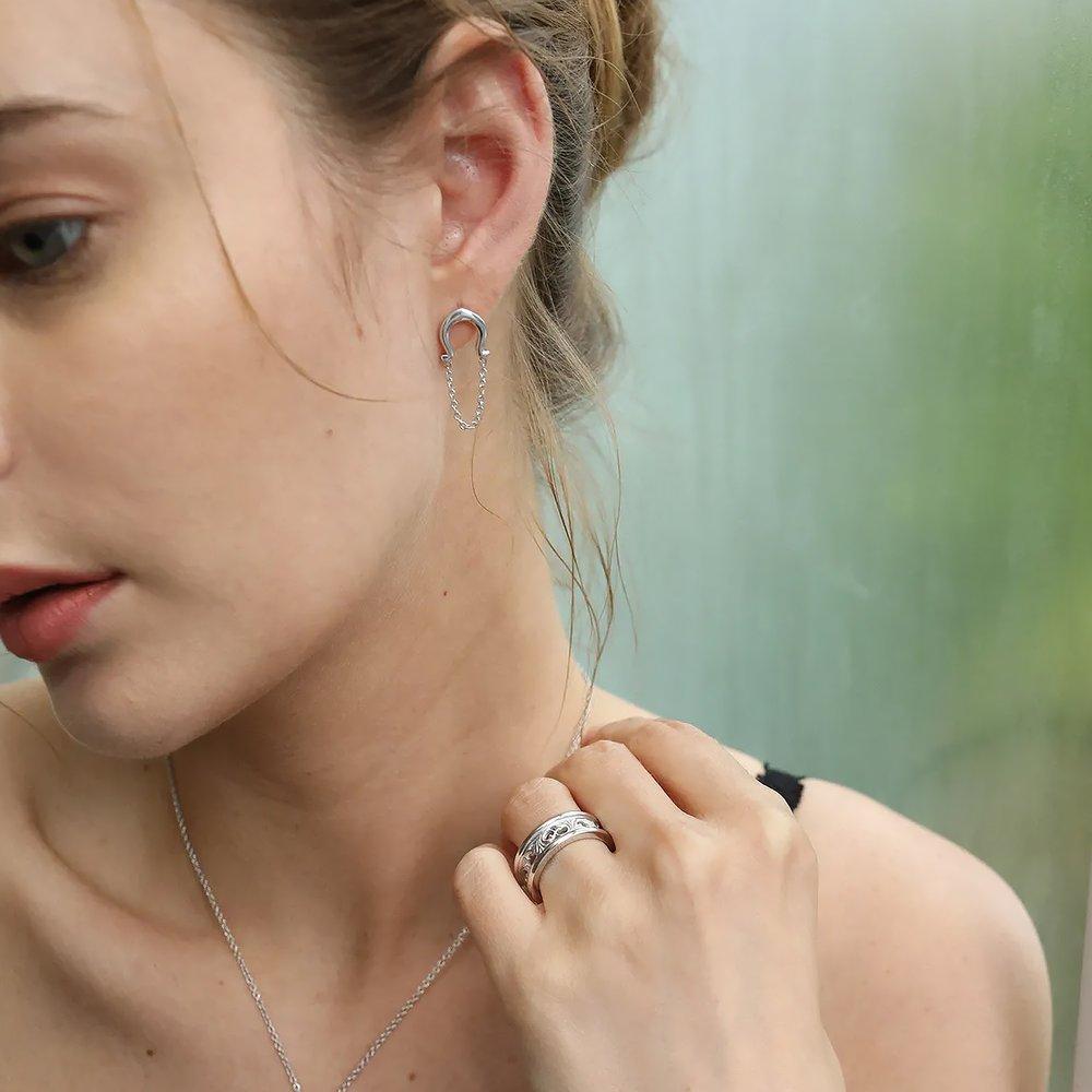 Art Nouveau Earrings 925 Silver Hebe Ane18