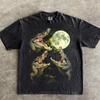 Maglietta Luna Alligatore, Maglietta Meme Divertente, Maglietta Lunare Vintage, Regalo Rettile per Uomini Donne, T-shirt Grunge Coccodrillo Y2K, Top per Amanti degli Animali