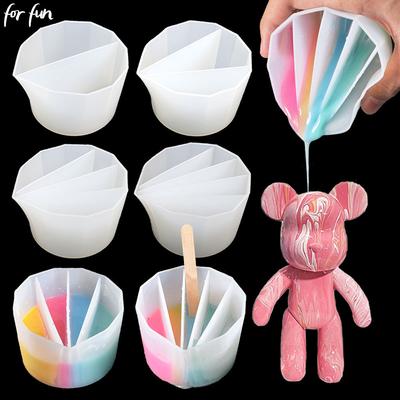 Für Spaß Silikon-Verteilbecher Flüssigpigment Harz Farbmischbecher Harzbecher für DIY Epoxidharz Handwerk Herstellungszubehör