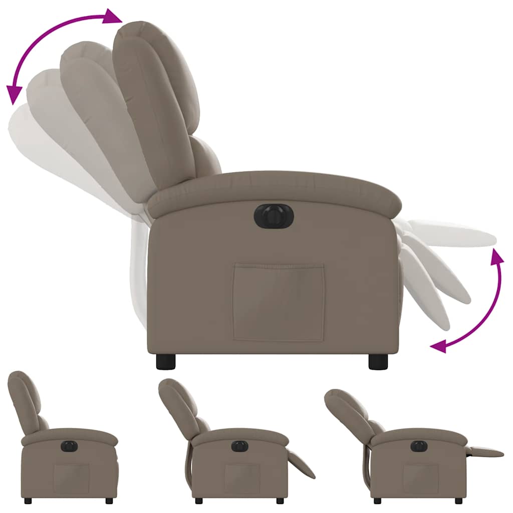 Electric Recliner Chair Cappuccino Faux Leather