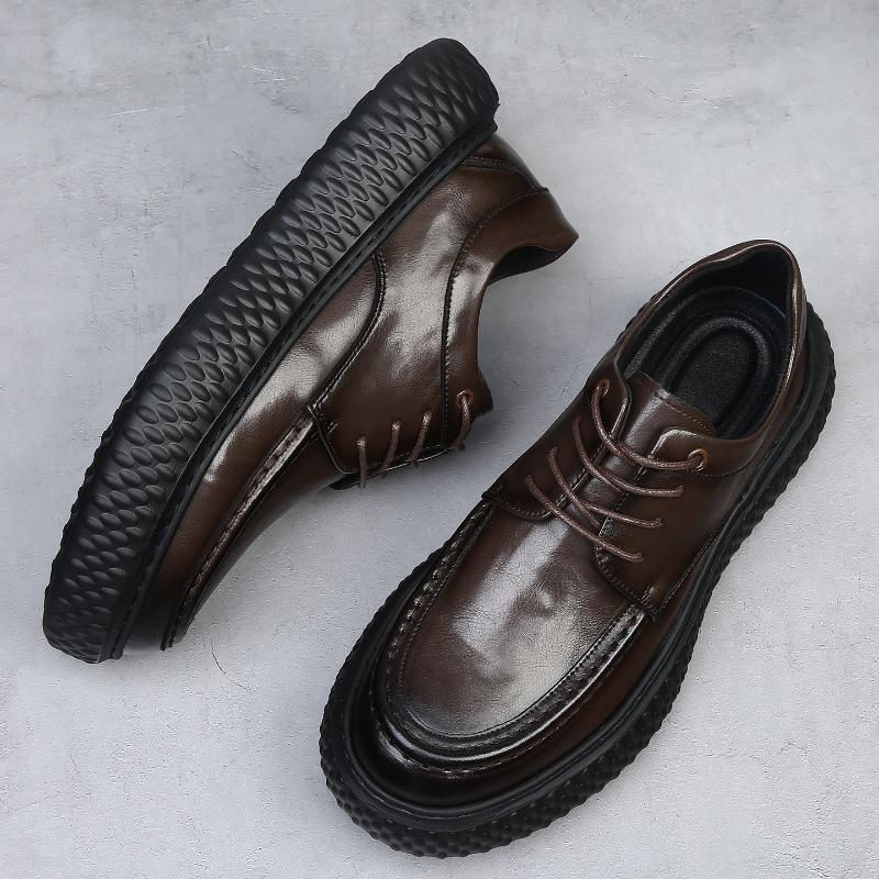 

Light luxury high-end men s shoes autumn and winter new trendy shoes leather breathable thick sole heightening business casual leather shoes 44