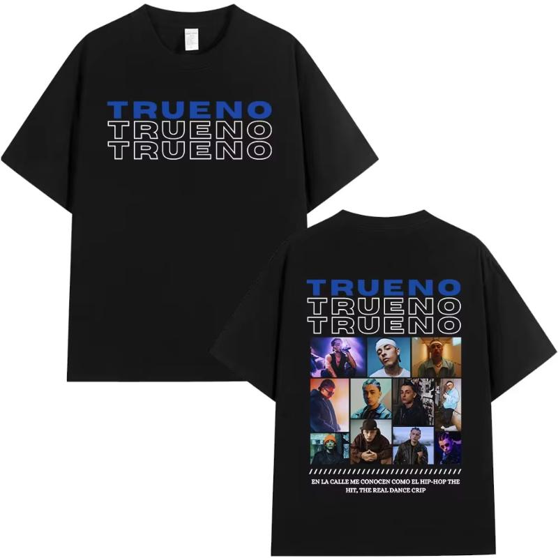Rapper Trueno Album Tour Merch Tshirt Men Women Clothes Fashion Short Sleeve Tee Shirt Streetwear Loose Tshirts Unisex