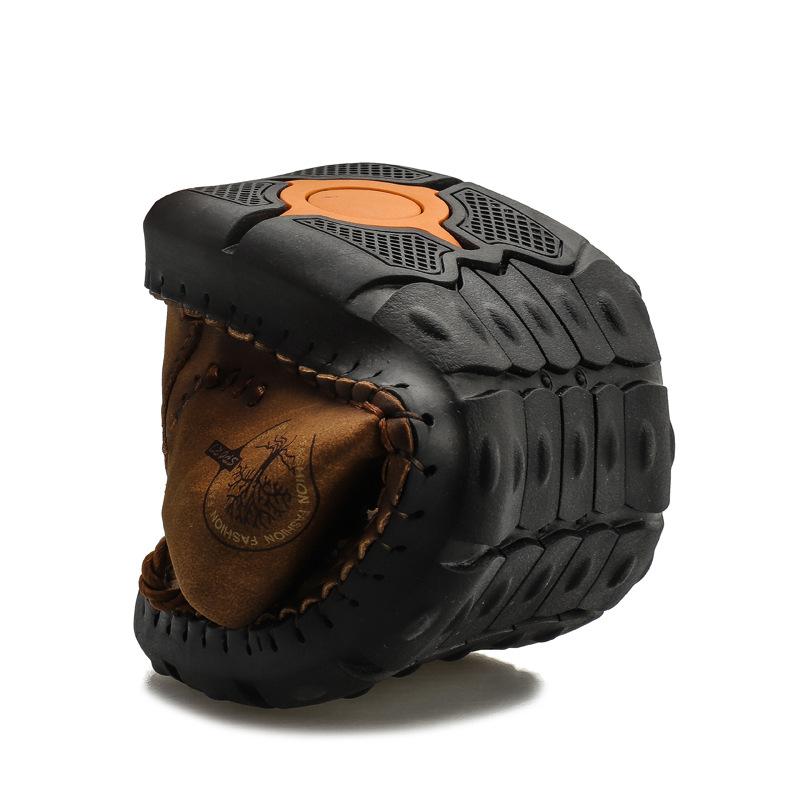 Hand Stitched Bean Shoes Business Retro Soft Soled Men's Shoes