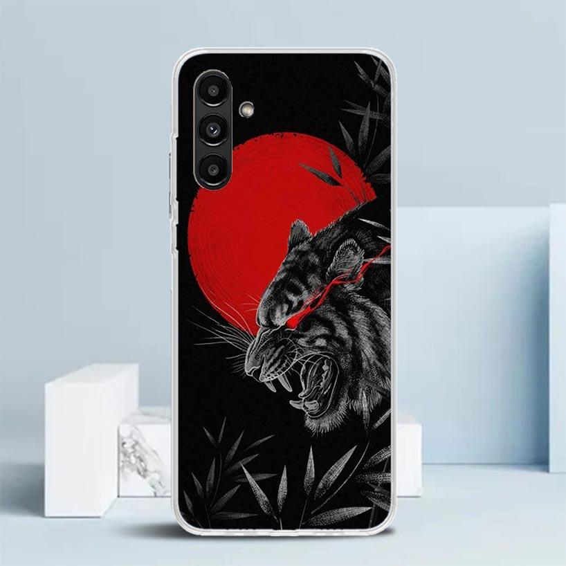 Funda de Teléfono con Tatuaje de Dragón Oscuro Japonés Para Samsung Galaxy A17 A37 A57 A16 A15 A14 A13 A56 A55 A54 A53 A36 A35 A34 A33 A26 A25 A2