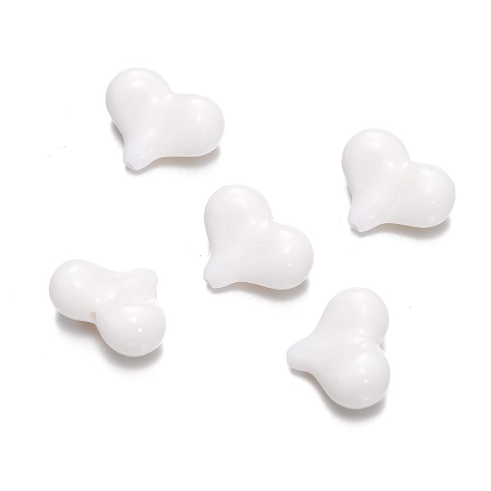 10pcs/lot Acrylic Jelly Colored Heart Shape Beads Bracelet Loose Beads For DIY Jewelry Making Necklace Craft Accessories