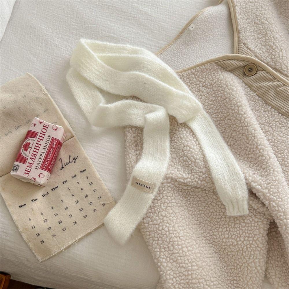 Soft Long Narrow Scarves Korean Style Harajuku Knitted Scarf Cute Y2K Thin Scarf  Girls
