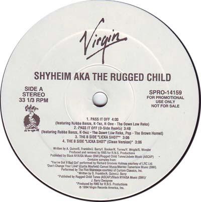 12inch Record SHYHEIM A.K.A. THE RUGGED CHILD  Pass It Off SPRO14159 Virgin 1994 US Rap  HipHopRB Used