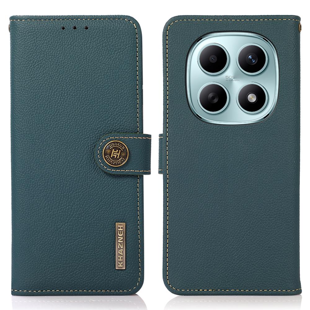 

KHAZNEH for Xiaomi Poco M8 5G/Redmi Note 15 5G (Global) Case Genuine Cow Leather RFID Blocking Wallet Phone Cover