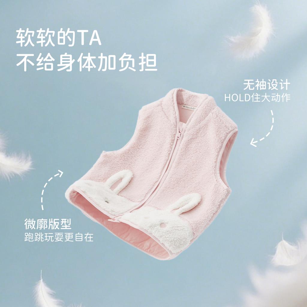 David Bella Children's Plush Vest Winter New Girl's Tank Top Men's Treasure Cartoon Shoulder