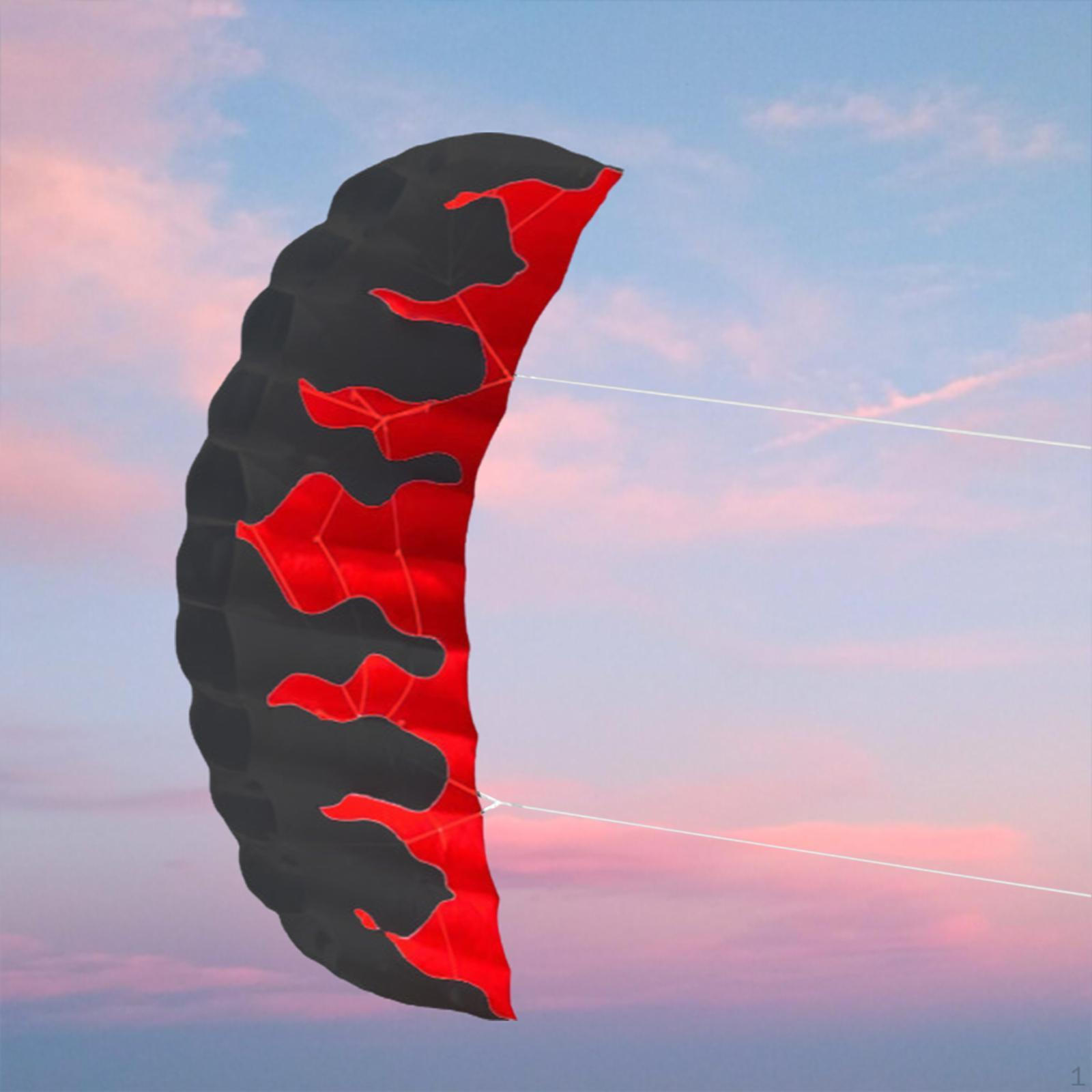 

2M Вуличний Парафойл Кайт Дволінійний Кайт, 30М Лінія, Пляжна Іграшка для Ігор та Активностей Red Black