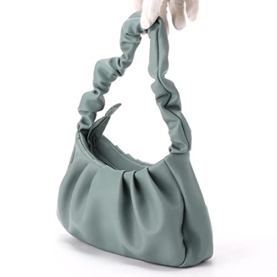 Monica Gathered Black One-Handle Handbag, Women's, (10)