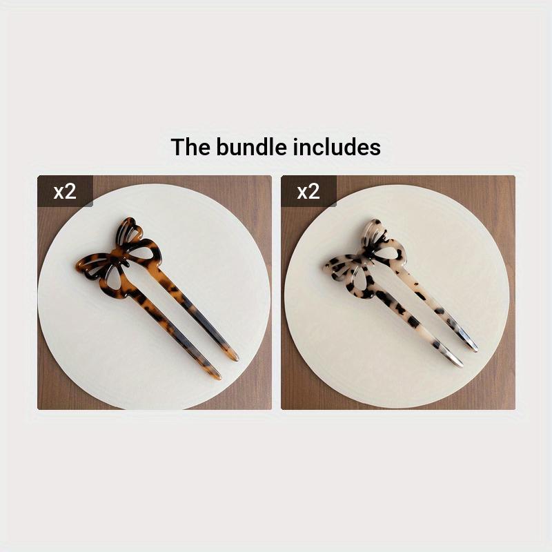 Leopard Hair Fork Head Plate - Elegant Retro Hairpin for Back Head, Simple Chic Hair Accessory for Women, Hair Styling Tool with Secure Grip