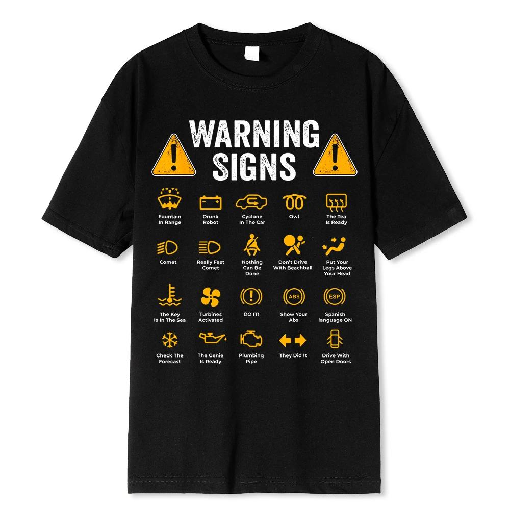 Fun Driving Warning Signs 101 Auto Mechanic Gift Driver T-Shirt Oversized Casual T-Shirt Cotton Men'S Top T-Shirt Clothing