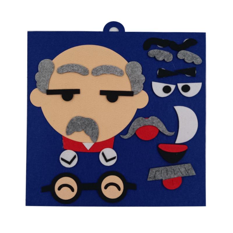 Kids' Expression Puzzle Felt Kit: Educational Facial Feature Stickers