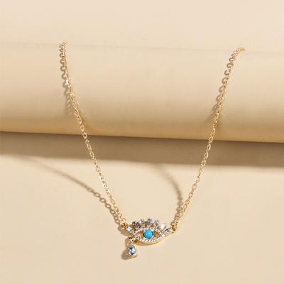 Diamond Eye Pendant Hot Sale Accessories Gold Alloy Devil's Eye Necklace Women