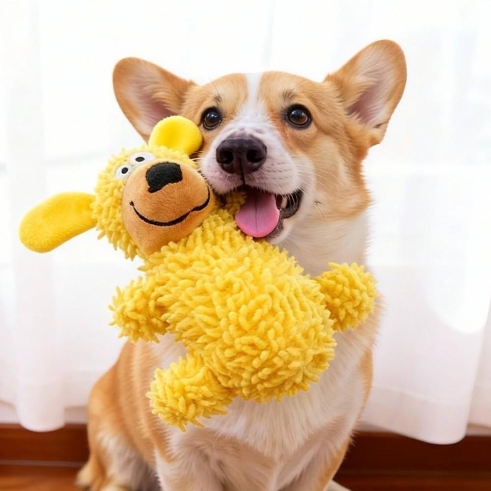 Cartoon Pet Shake Sound Toy Bite-resistant Pet Chew Plush Toy Durable Squeaky Dog Toy Gift