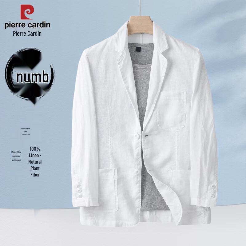 

Pierre Cardin Men s 100% Linen Lightweight Notch Lapel Two-Button Blazer S