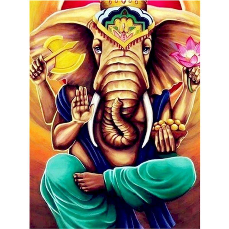 Tam Elmas Nakış Fil Tanrı Elmas Boyama Resim Mozaik El Yapımı Nakış Resimleri Yapıt